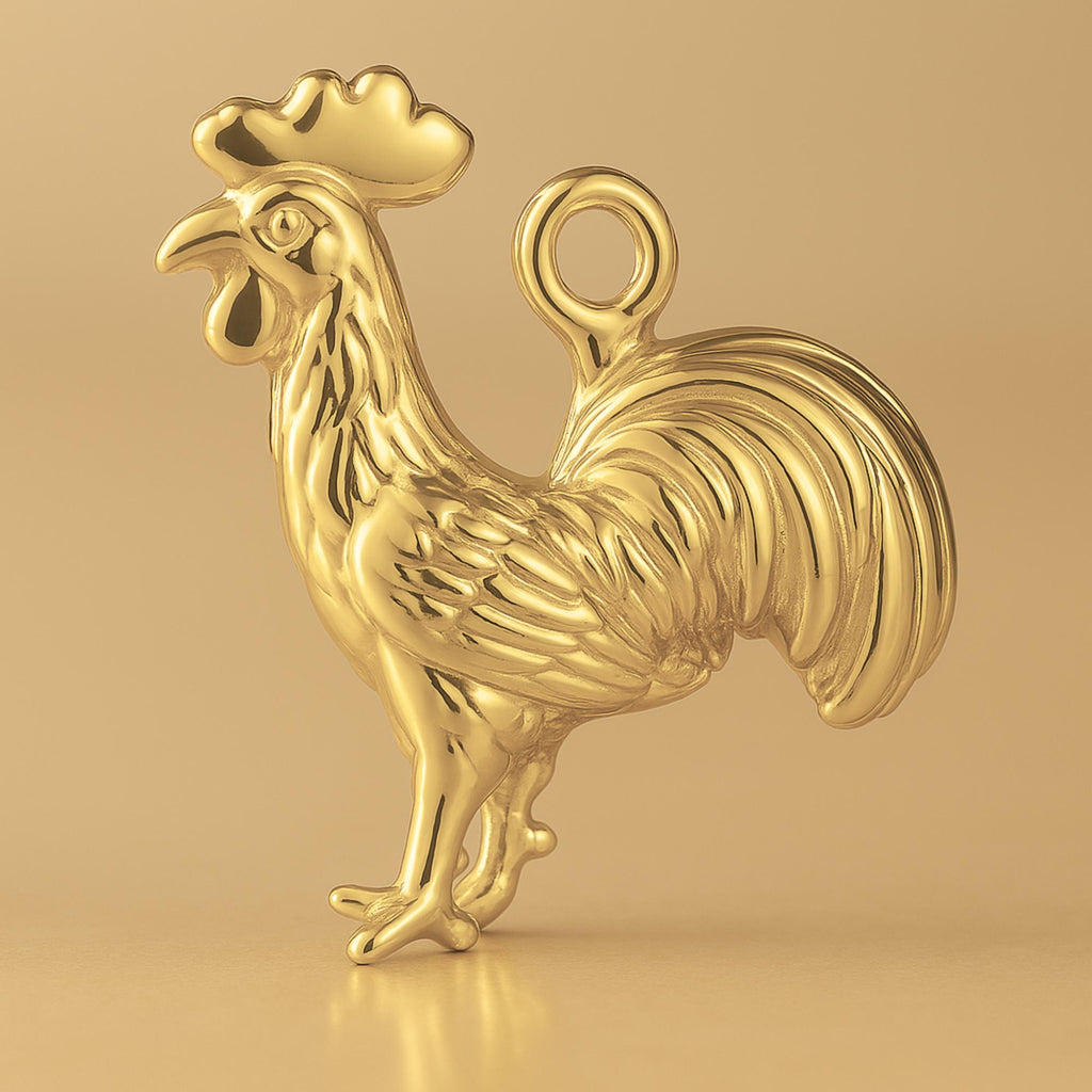 14ct Gold Plated - Barn Rooster Charm
