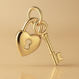 14ct Gold Plated - Heart Lock & Key Charm