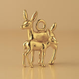14ct Gold Plated - Woodlands Deer & Fawn Charm