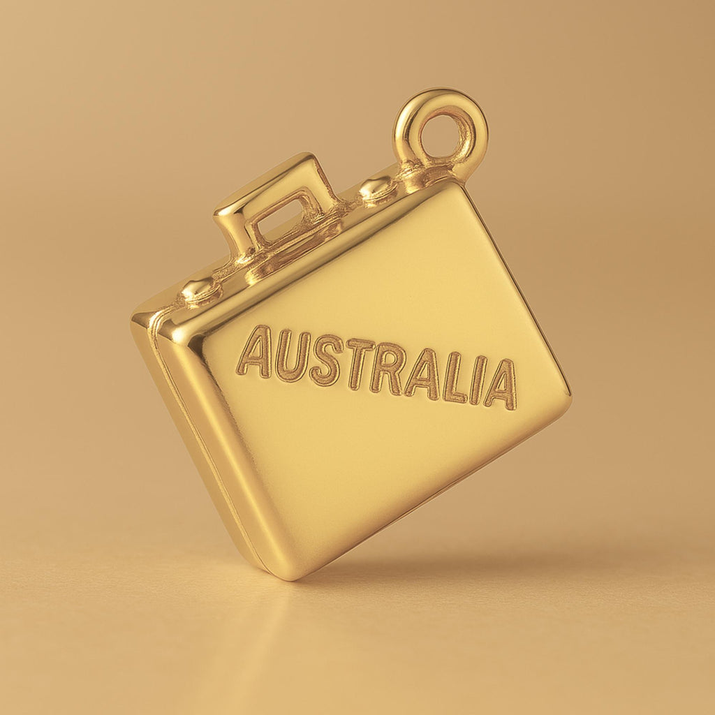 14ct Gold Plated - Australia Suitcase Charm