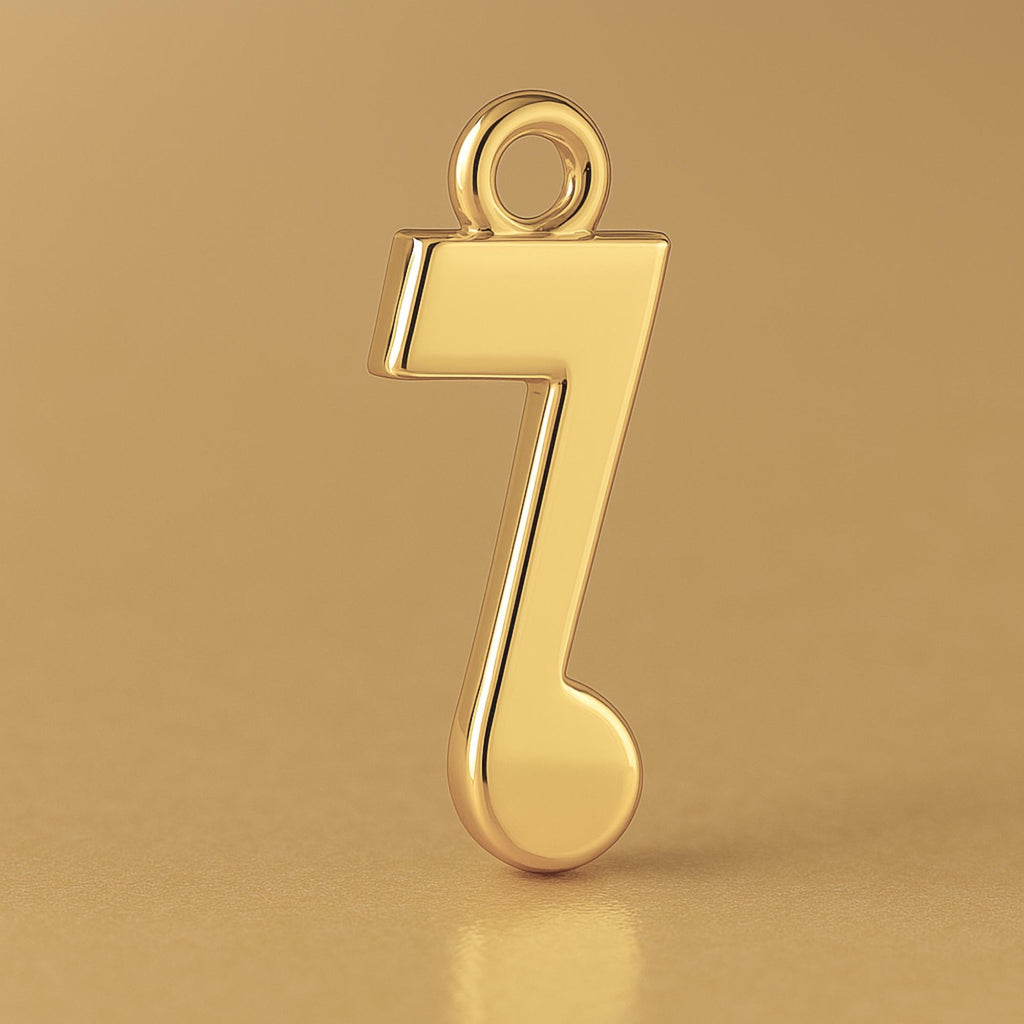 14ct Gold Plated - Single Quaver Note Charm