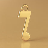 14ct Gold Plated - Single Quaver Note Charm