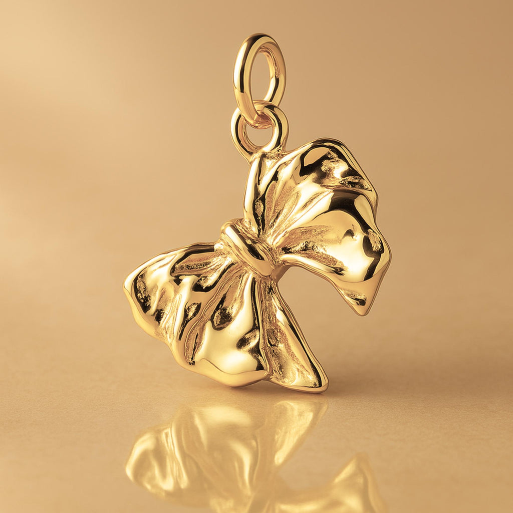 14ct Gold Plated - Ribbon Bow Charm