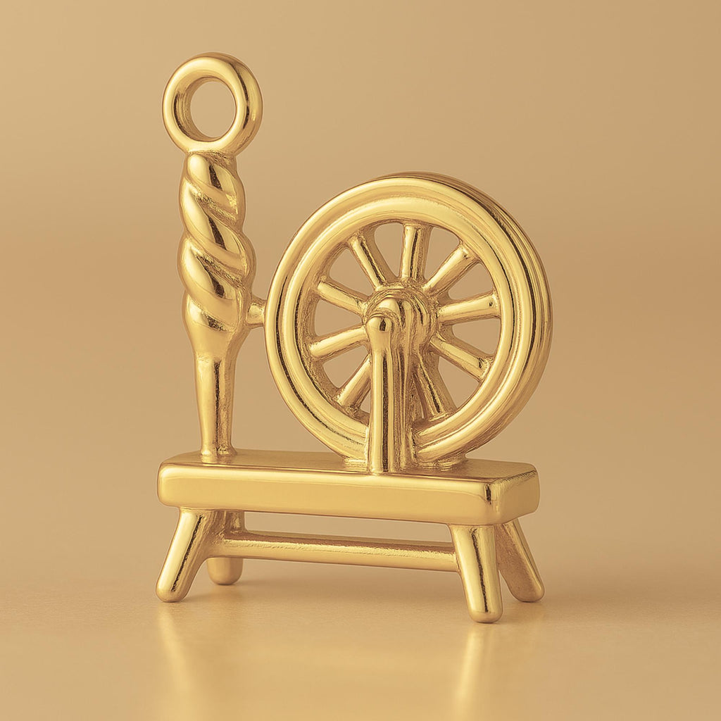14ct Gold Plated - Spinning Wheel Charm