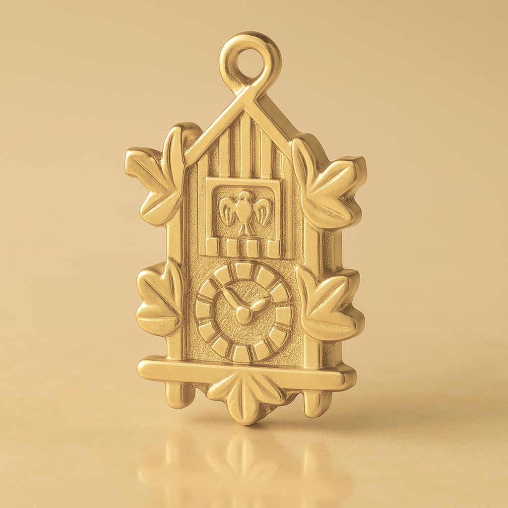 14ct Gold Plated - Ornate Cuckoo Clock Charm