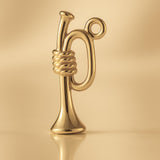 14ct Gold Plated - Roped Bugle Horn Charm
