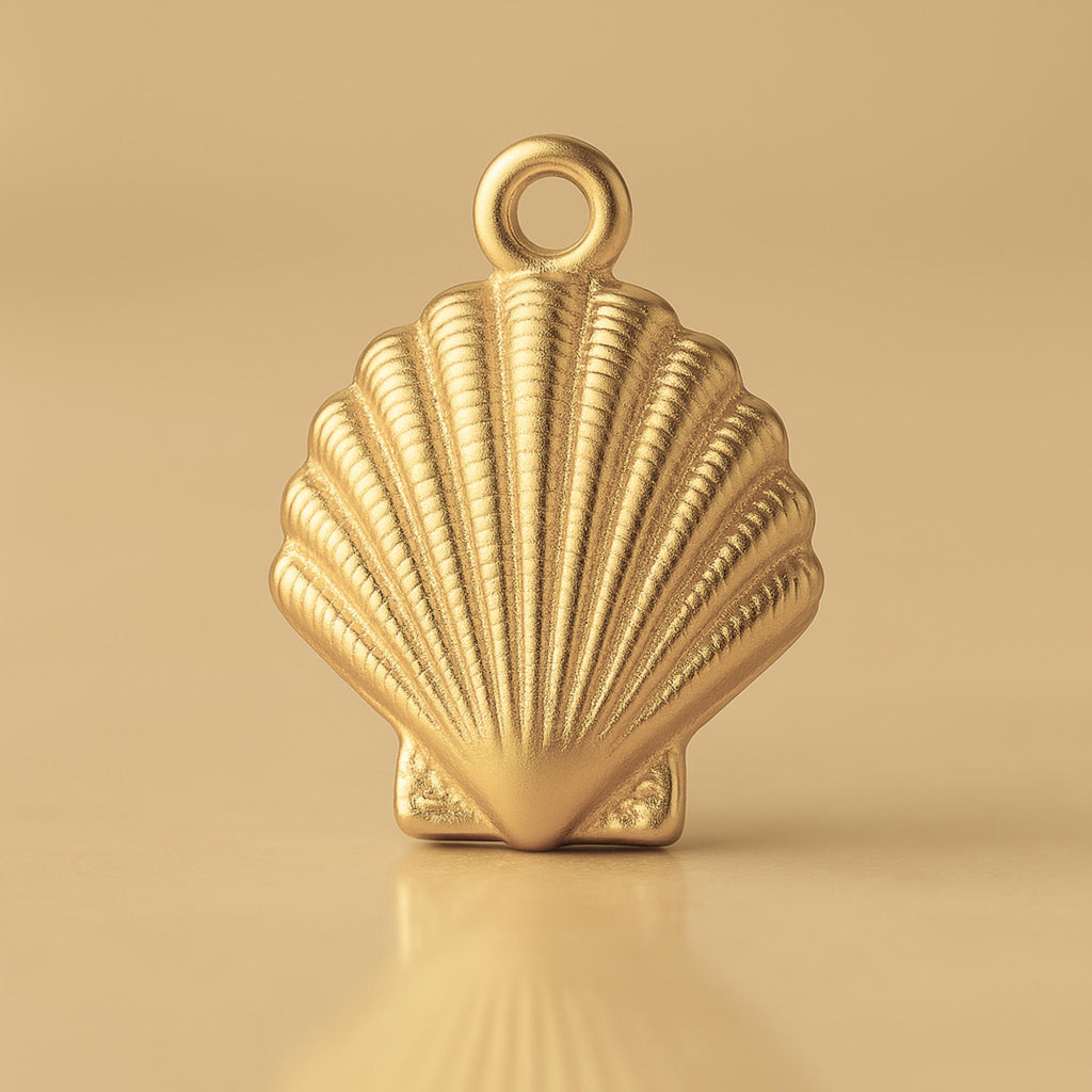 14ct Gold Plated - Scallop Beach Shell Charm
