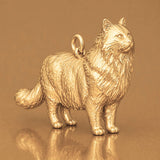 14ct Gold Plated - Siberian Cat Charm