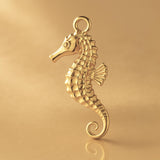 14ct Gold Plated - Scaled Seahorse Charm