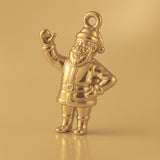 14ct Gold Plated - Waving Santa Claus Charm