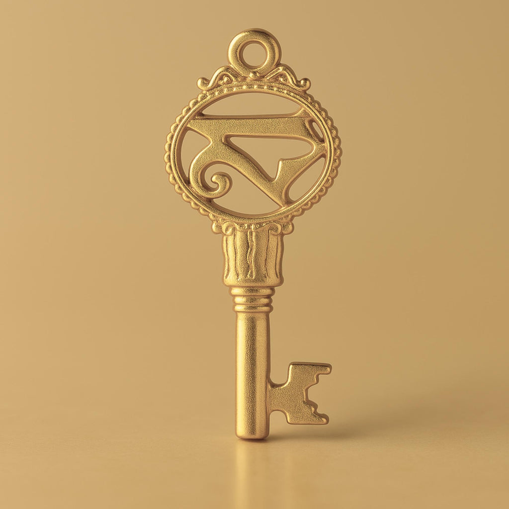 14ct Gold Plated - Victorian Castle 21 Key Charm