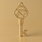 14ct Gold Plated - Victorian Castle 21 Key Charm