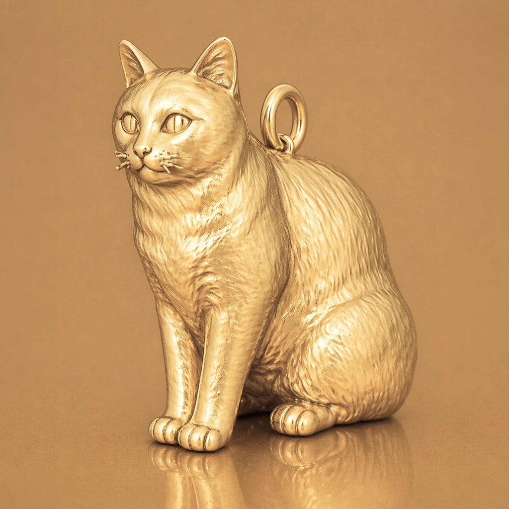 14ct Gold Plated - American Shorthair Cat Charm