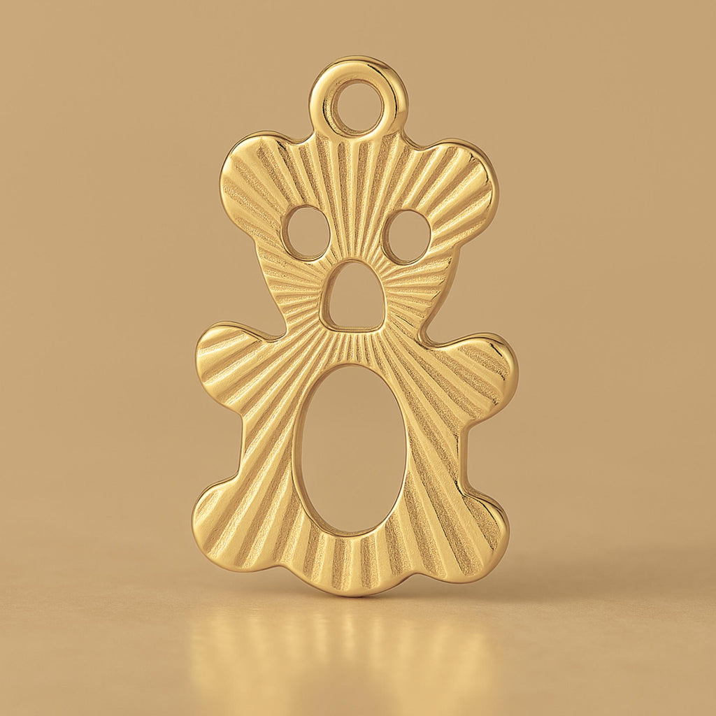 14ct Gold Plated - Openwork Teddy Bear Charm