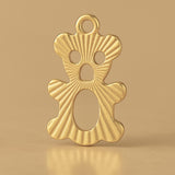 14ct Gold Plated - Openwork Teddy Bear Charm
