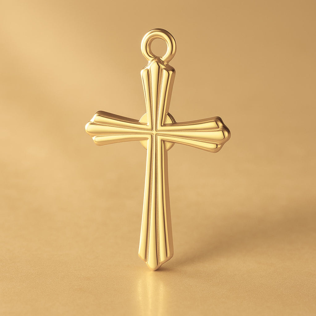 14ct Gold Plated - Tapered Crucifix Charm