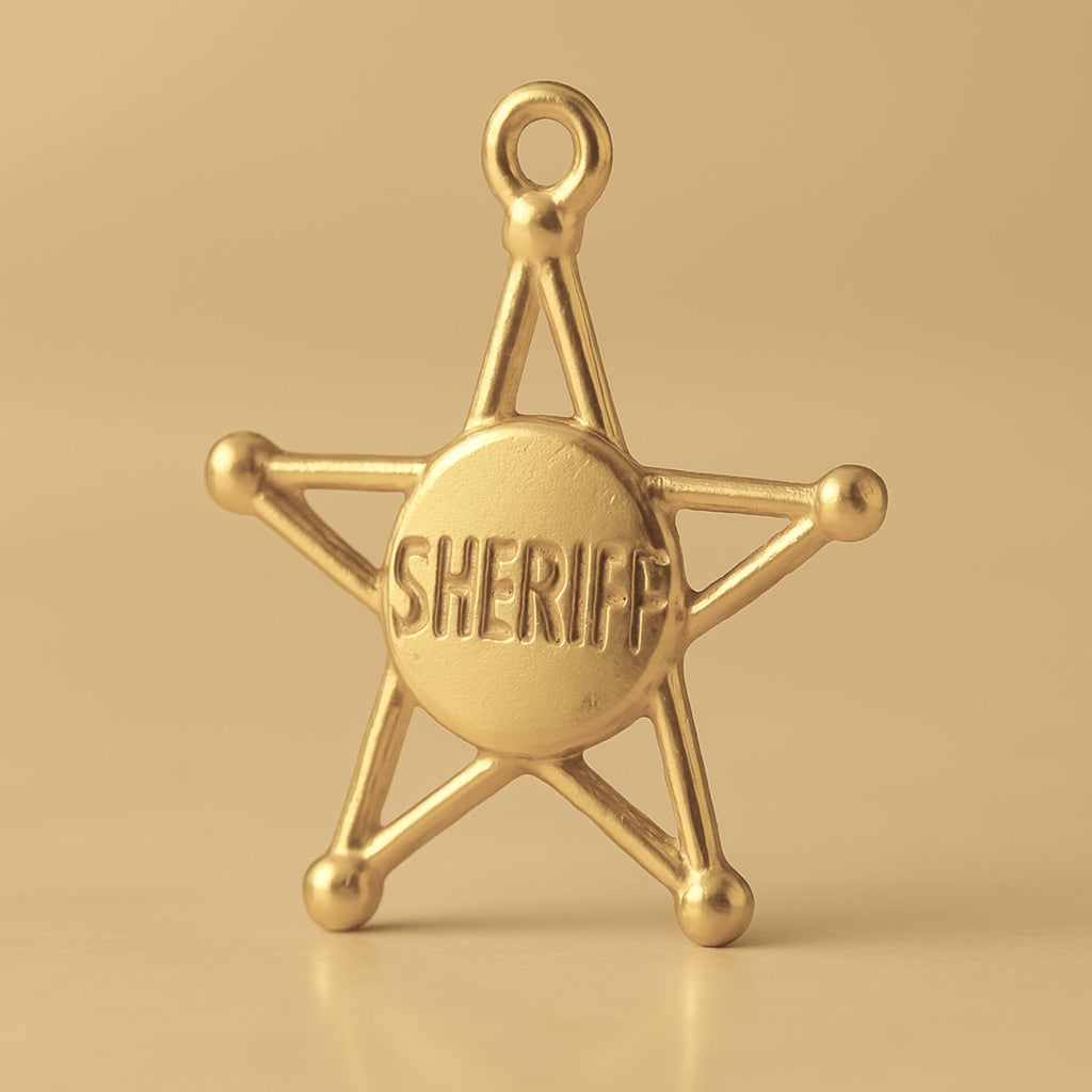 14ct Gold Plated - Sheriff Star Charm