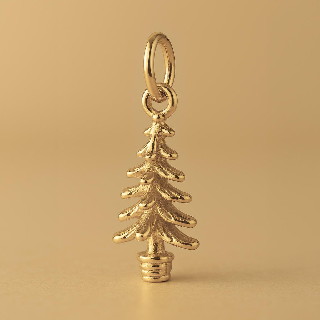 14ct Gold Plated - Potted Fir Christmas Tree Charm