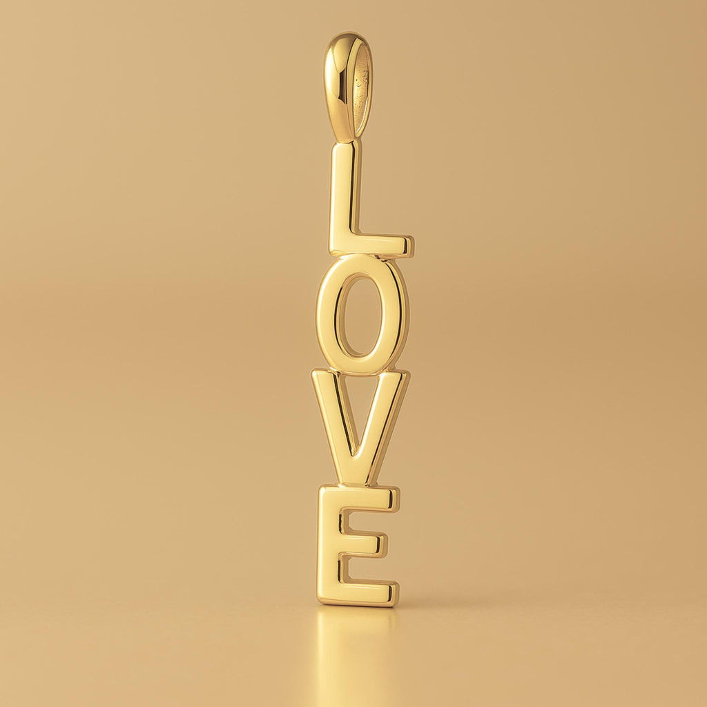14ct Gold Plated - Vertical Love Charm