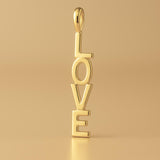 14ct Gold Plated - Vertical Love Charm