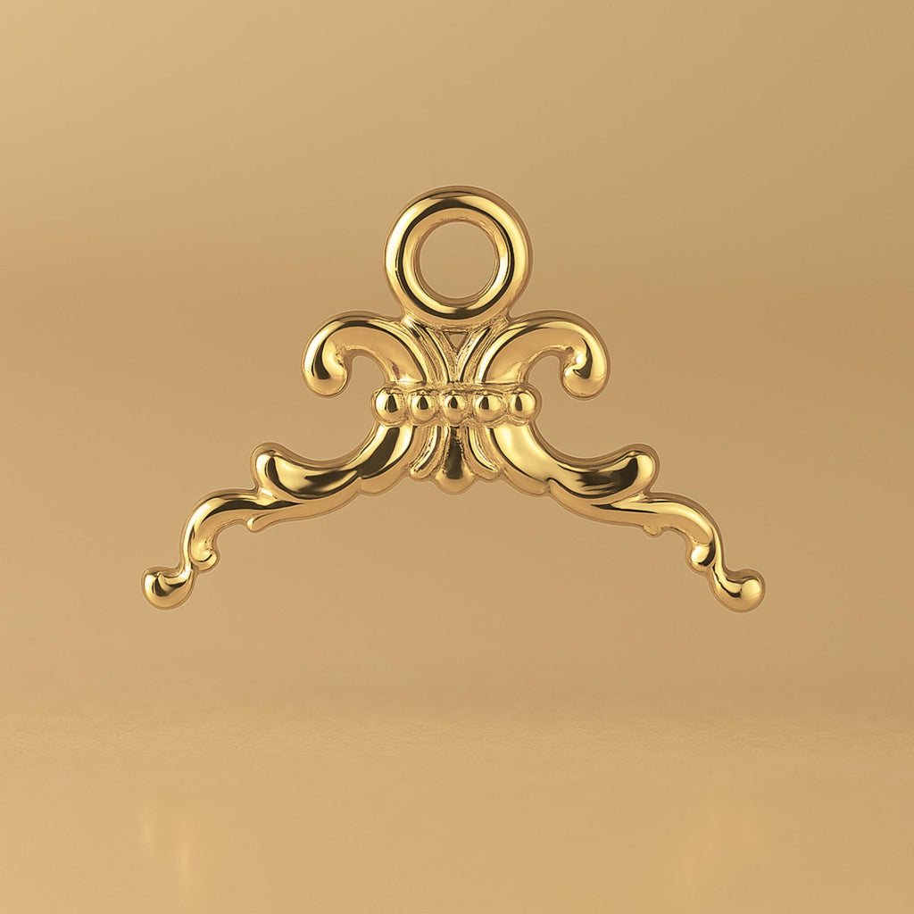 14ct Gold Plated - Fleur-de-Lis Crest Charm