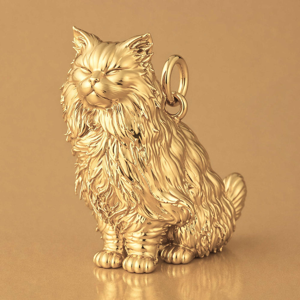 14ct Gold Plated - Persian Cat Charm