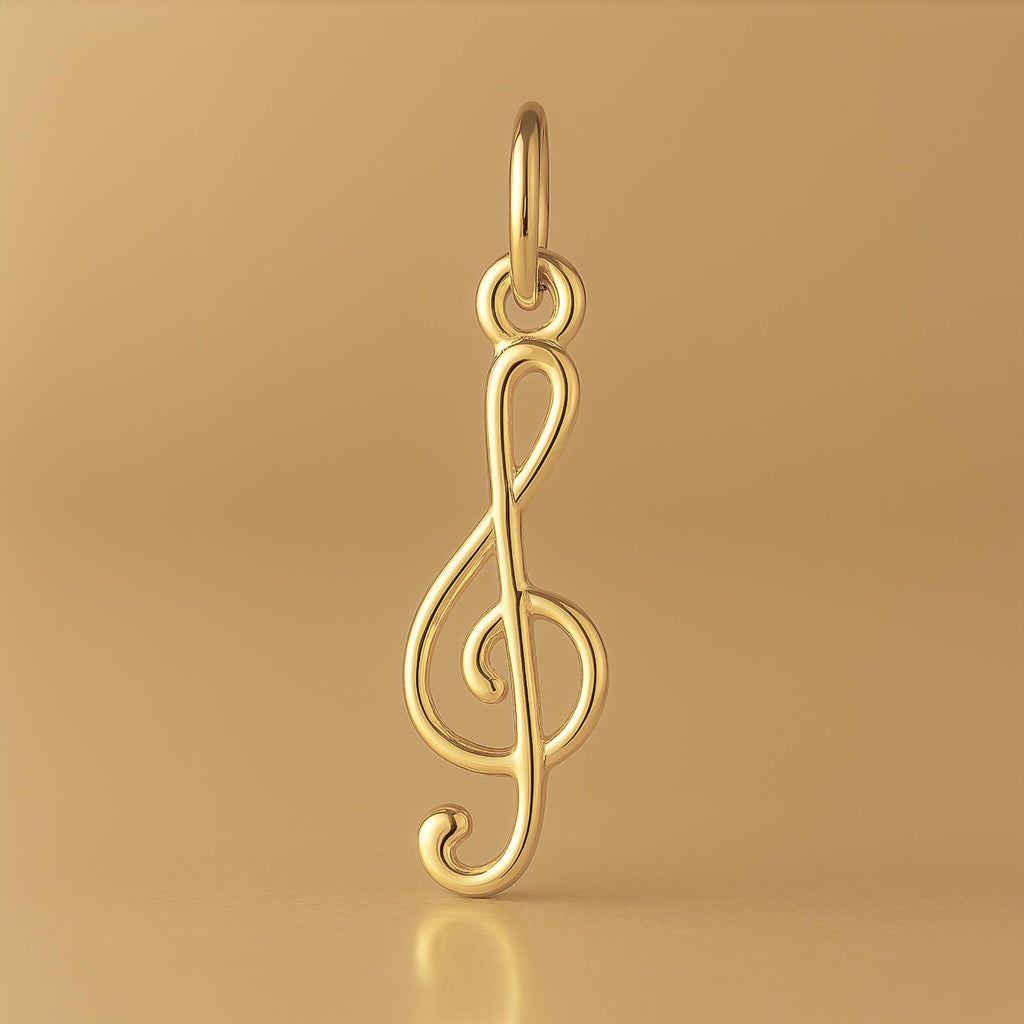 14ct Gold Plated - Openwork Treble Clef Charm