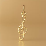 14ct Gold Plated - Openwork Treble Clef Charm