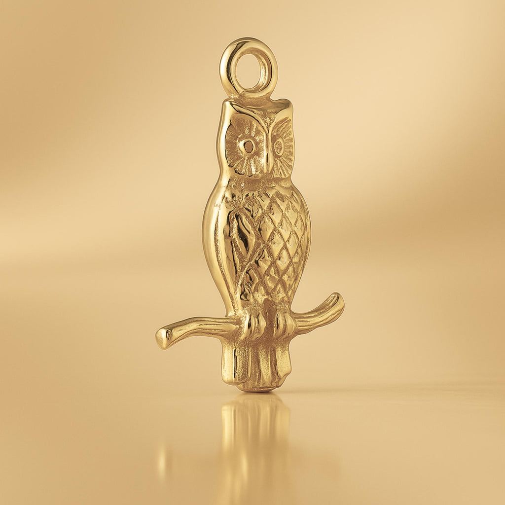 14ct Gold Plated - Barn Owl Charm