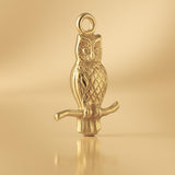 14ct Gold Plated - Barn Owl Charm