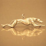 14ct Gold Plated - Running Greyhound Dog Charm
