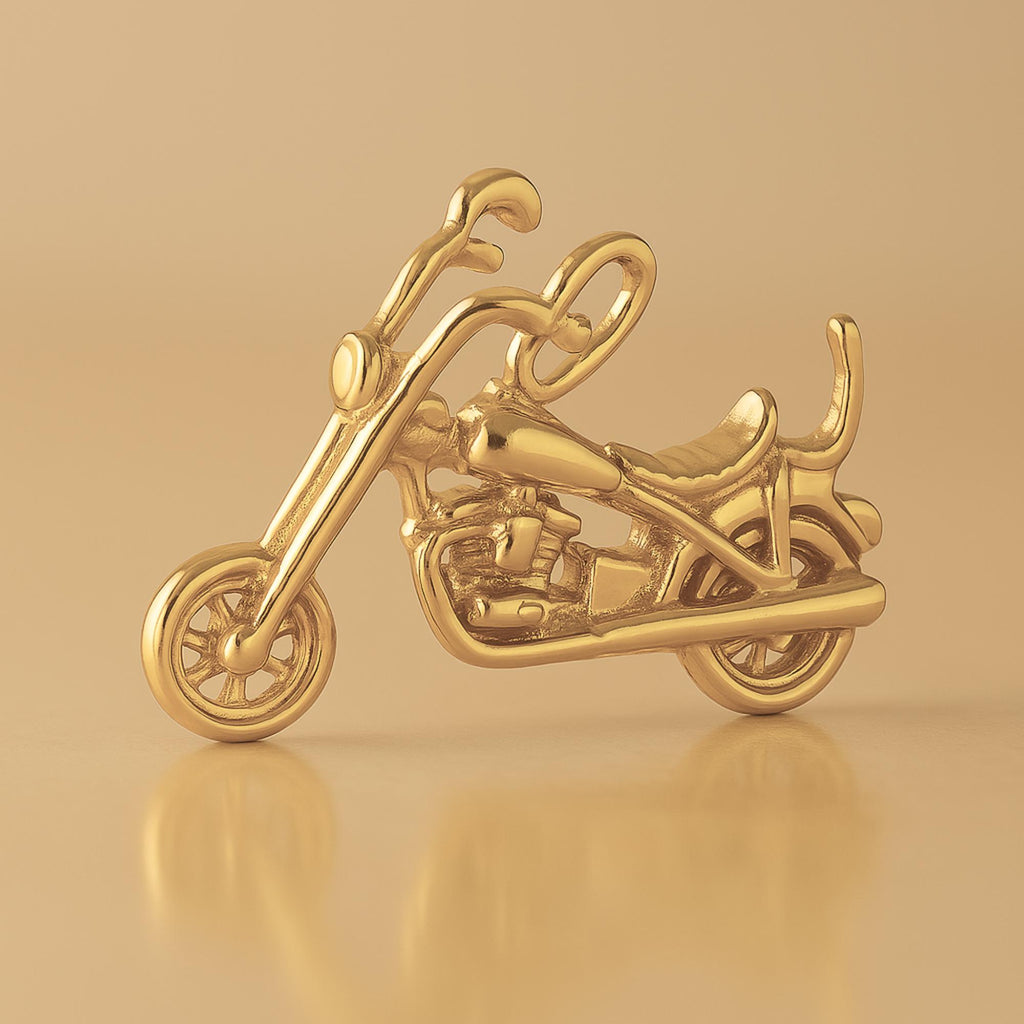 14ct Gold Plated - Cruiser Motorbike Charm
