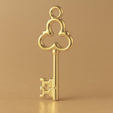 14ct Gold Plated - Clover Castle Key Charm