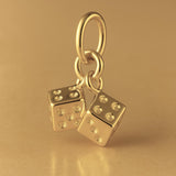 14ct Gold Plated - Twin Dice Charm