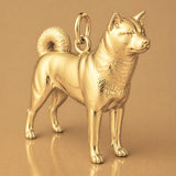14ct Gold Plated - Akita Dog Charm