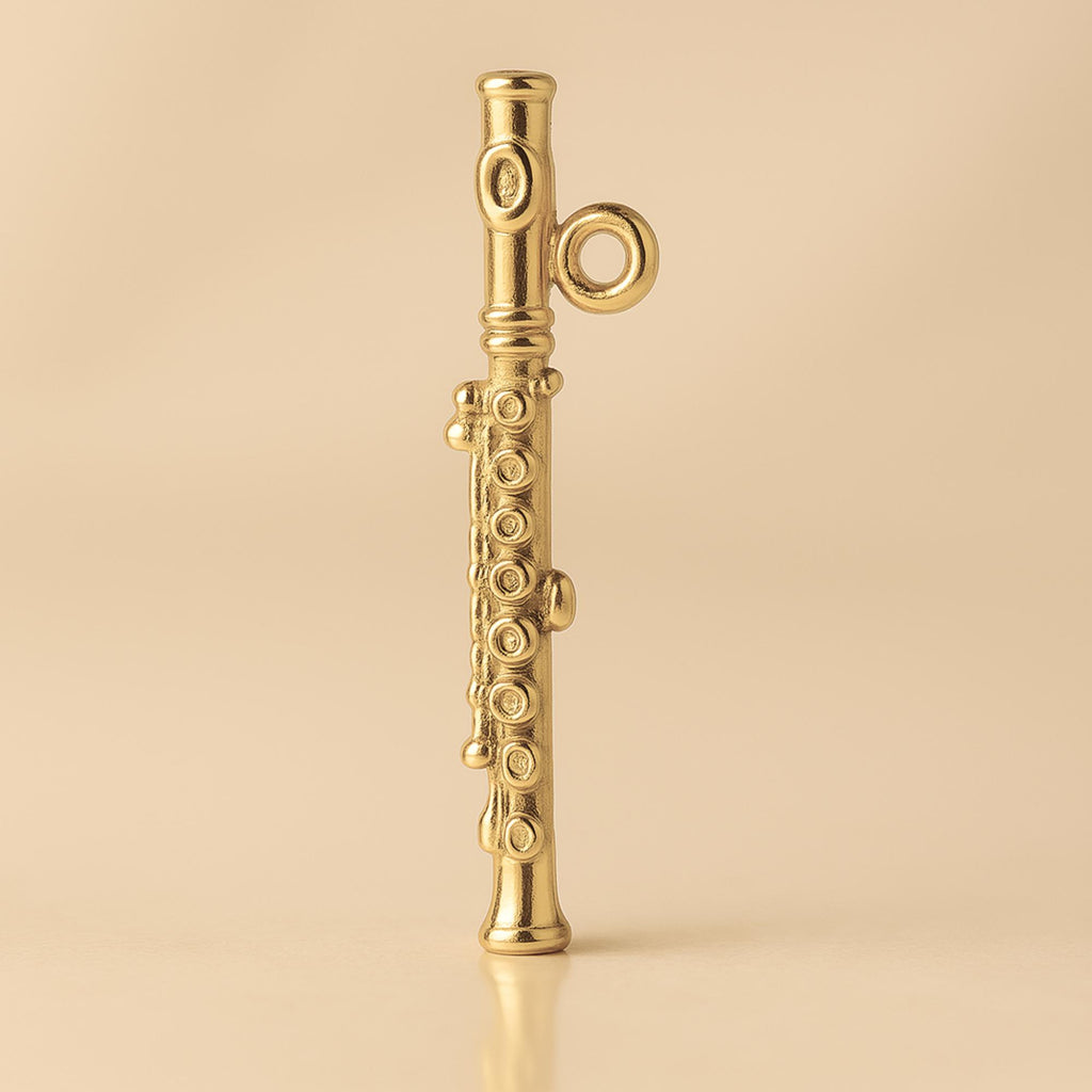 14ct Gold Plated - Piccolo Flute Charm