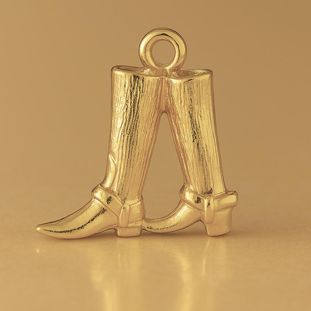14ct Gold Plated - Classic Cowboy Boots Charm