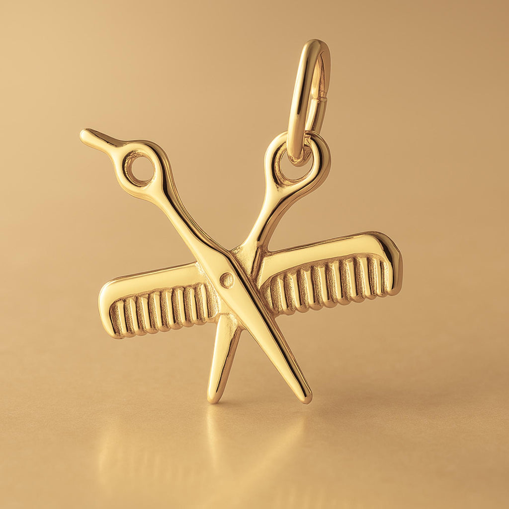 14ct Gold Plated - Scissors & Comb Charm