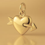 14ct Gold Plated - Cupid’s Heart Charm