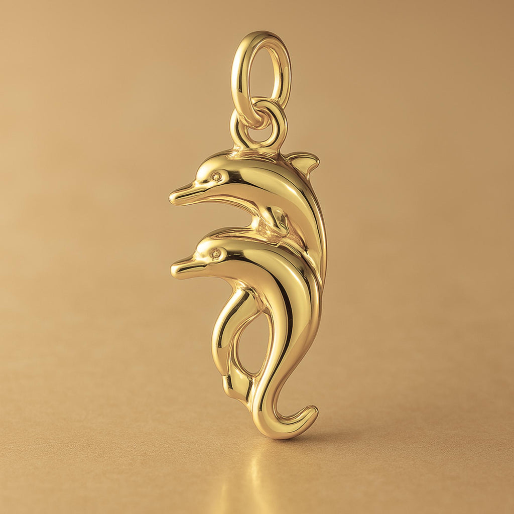14ct Gold Plated - Twin Dolphins Charm