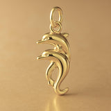 14ct Gold Plated - Twin Dolphins Charm