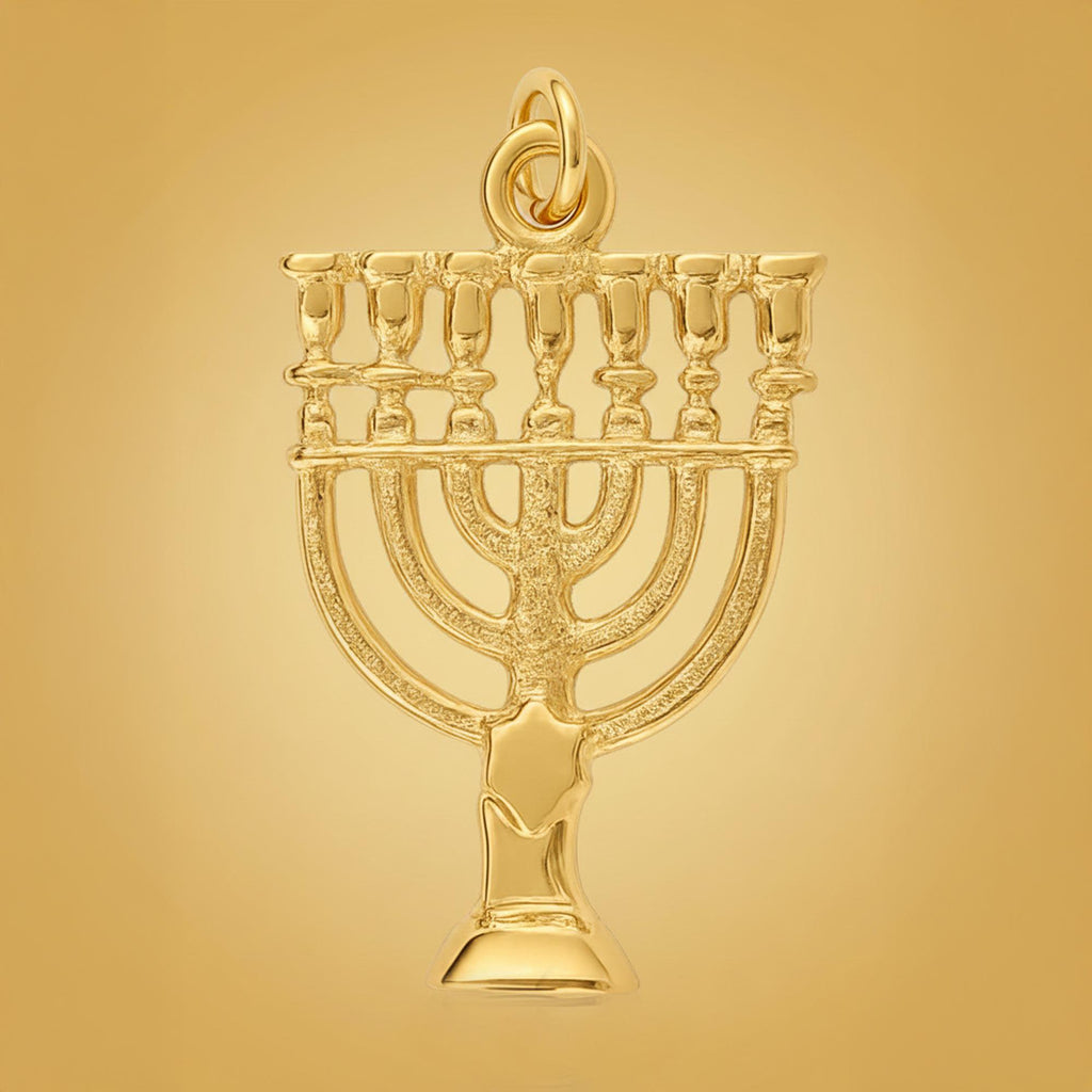 14ct Gold Plated - Temple Menorah Charm