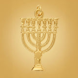 14ct Gold Plated - Temple Menorah Charm
