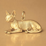 14ct Gold Plated - Sphynx Cat Charm