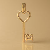 14ct Gold Plated - 18 Heart Key Charm