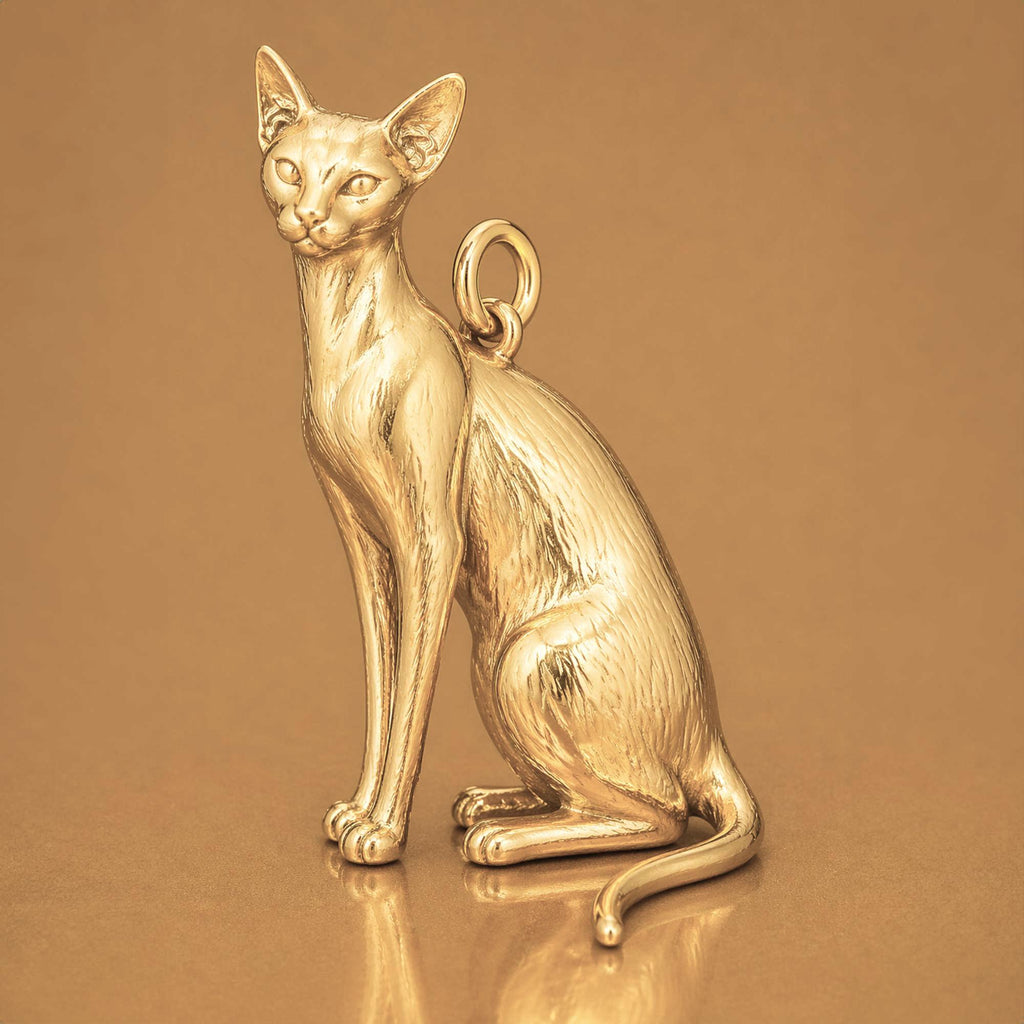 14ct Gold Plated - Oriental Shorthair Cat Charm