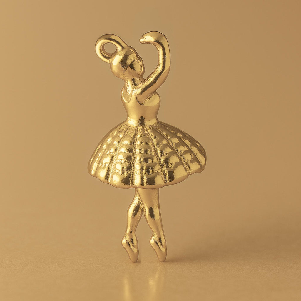 14ct Gold Plated - Vintage Ballerina Charm