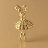 14ct Gold Plated - Vintage Ballerina Charm