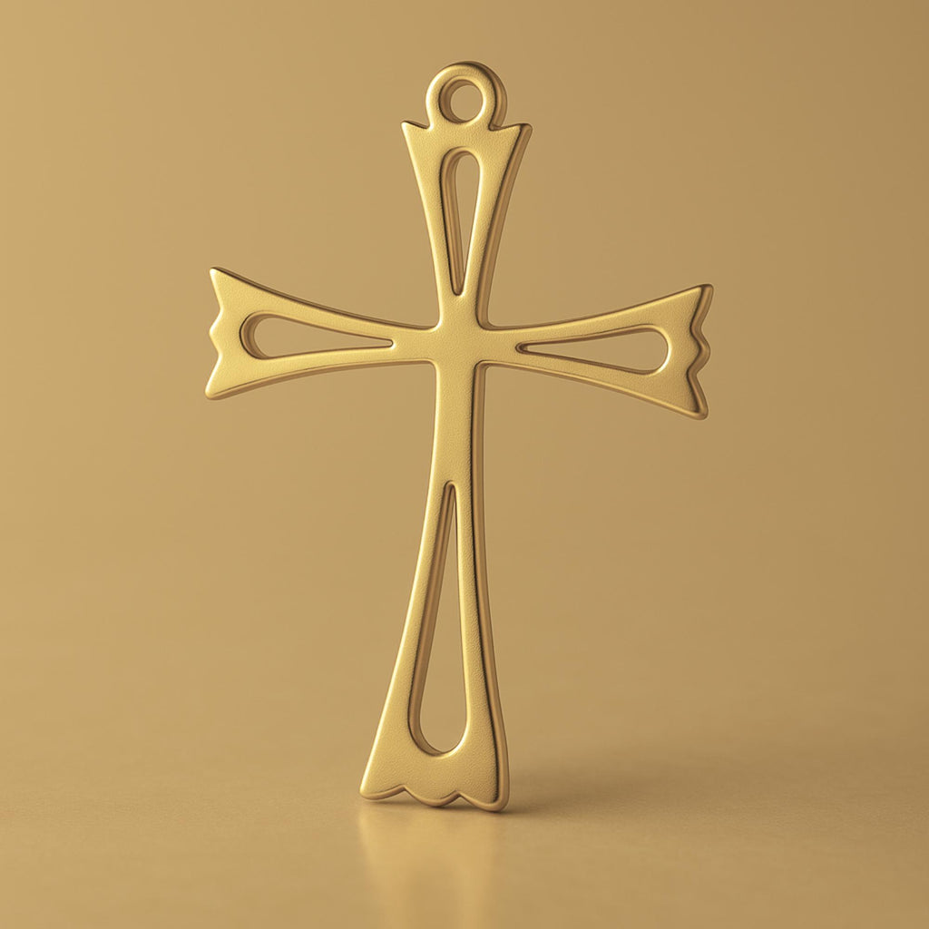 14ct Gold Plated - Openwork Crucifix Charm