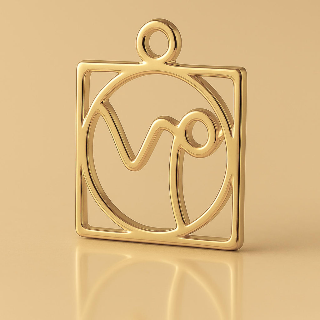 14ct Gold Plated - Capricorn Zodiac Square Charm